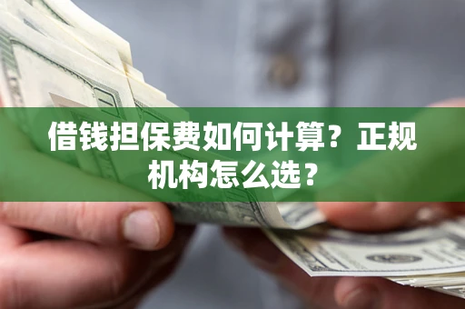 武汉借钱担保费如何计算？正规机构怎么选？