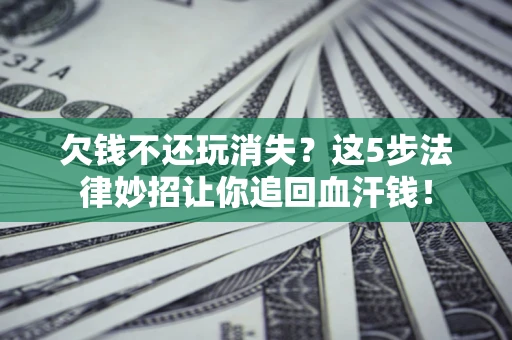 武汉欠钱不还玩消失？这5步法律妙招让你追回血汗钱！