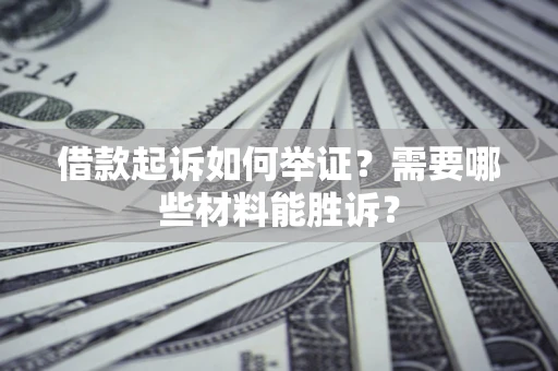 武汉借款起诉如何举证？需要哪些材料能胜诉？