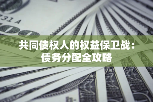 武汉共同债权人的权益保卫战：债务分配全攻略
