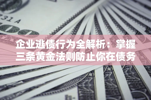 武汉企业逃债行为全解析：掌握三条黄金法则防止你在债务乱局中“踩雷”