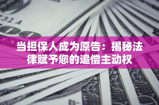 武汉当担保人成为原告:揭秘法律赋予您的追偿主动权 武汉当担保人成为原告:揭秘法律赋予您的追偿主动权