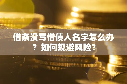 武汉借条没写借债人名字怎么办？如何规避风险？